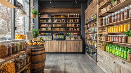 Fototapeta premium Nutrient-packed items in a vibrant health food store