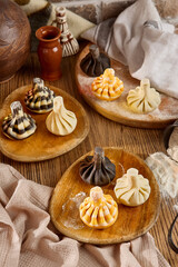 Assorted Khinkali Presentation A Diverse Display of Traditional Georgian Dumplings