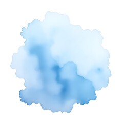 Soft Blue watercolour splash isolated middle on white background