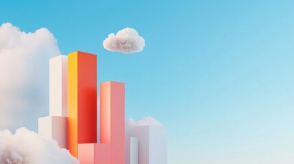 A 3D abstract illustration of data being filtered through a grid, forming intricate graphs and charts in the process.