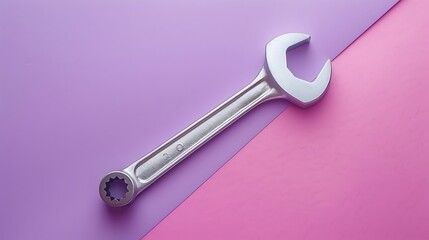 wrench tools toy on pink and purple background