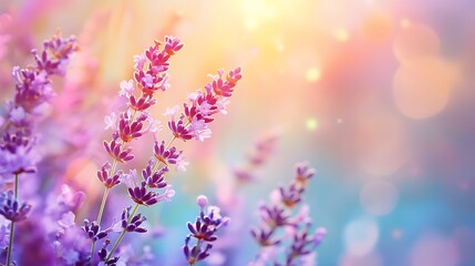Obraz premium Lavender Field in a Sunlit Meadow