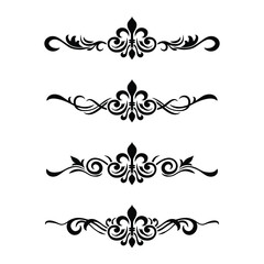 Naklejka premium Classic Vintage Baroque Victorian Frames Separator Elements Classic Wedding Invitation