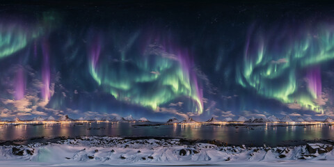 HDRI Aurora Borealis Skybox Equirectangular Panorama 26