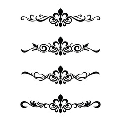 Naklejka premium Classic Vintage Baroque Victorian Frames Separator Elements Classic Wedding Invitation