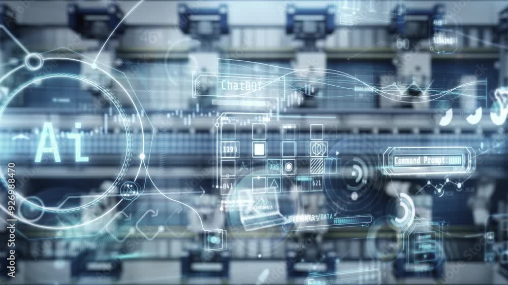 Poster artificial intelligence controls the operation of the conveyor.