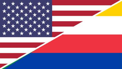 Comoros and United States flags combined in a split design vector, symbolizing international relations, global unity, and cultural exchange