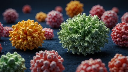 Fototapeta premium These cells can be various types of white blood cells, such as T cells, B cells, macrophages, and dendritic cells, which play a key role in fighting pathogens and foreign invaders.