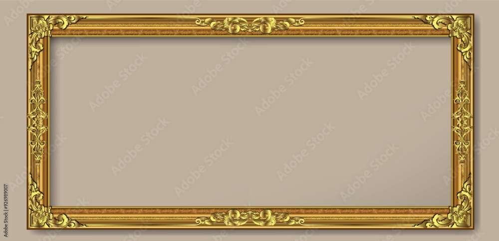 Fototapete Vector design decoration pattern style. frame border design is pattern Thai style