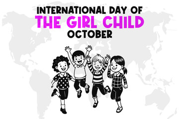 International Day of the Girl Child Background Vector Empowering and Inspirational Design for Girls' Rights
