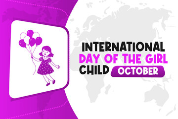 International Day of the Girl Child Background Vector Empowering and Inspirational Design for Girls' Rights