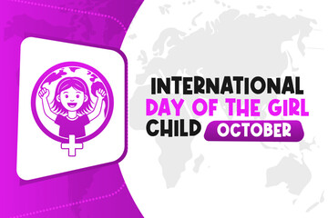 International Day of the Girl Child Background Vector Empowering and Inspirational Design for Girls' Rights