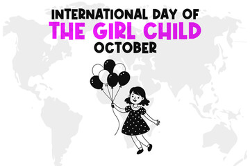 International Day of the Girl Child Background Vector Empowering and Inspirational Design for Girls' Rights