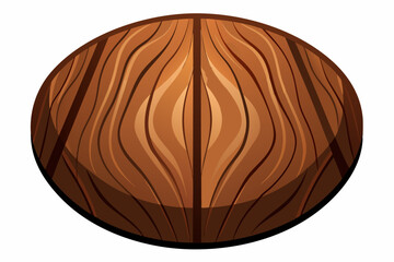 Cartoon Illustration of a Circular Wooden Surface