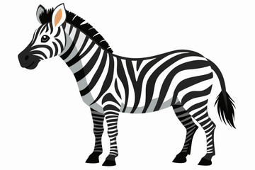 Fototapeta premium A Cartoon Zebra with Black and White Stripes