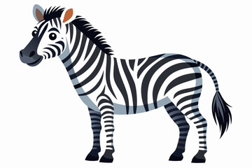 Fototapeta premium Cartoon Illustration of a Zebra with Black and White Stripes