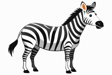 Cartoon Zebra with Black and White Stripes