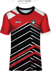 jersey design T-shrit red and black