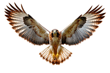 Majestic eagle in mid-flight with wings fully extended, capturing the beauty and power of this magnificent bird of prey.