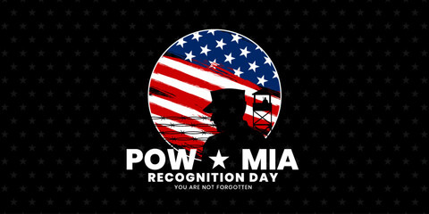 National POW MIA Recognition Day Background, military prisoners of war and those missing in action, Vector Illustration
