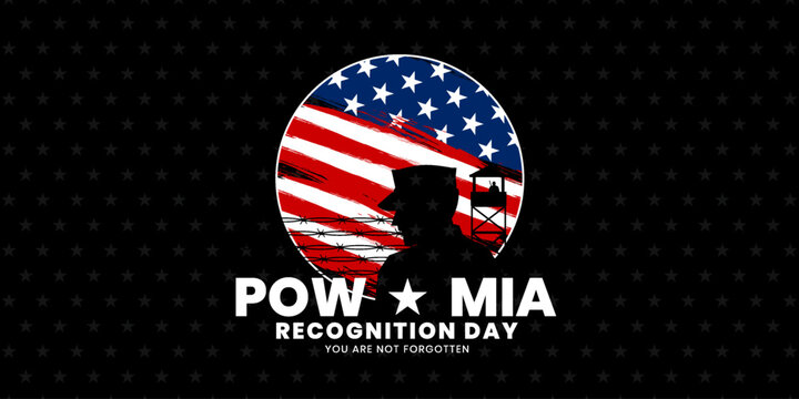National POW MIA Recognition Day Background, military prisoners of war and those missing in action, Vector Illustration