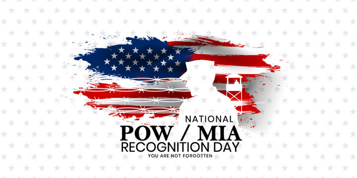 National POW MIA Recognition Day Background, military prisoners of war and those missing in action, Vector Illustration