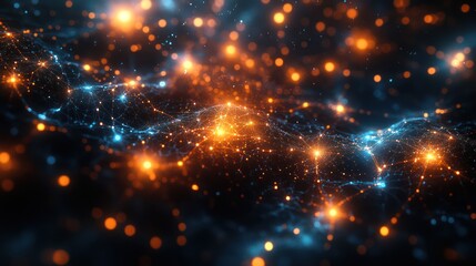Obraz premium A cascade of glowing digital patterns and interconnecti