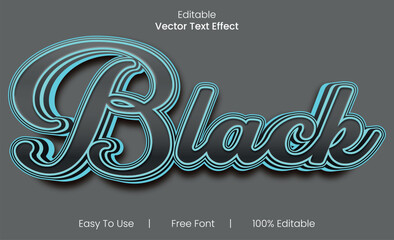 Black New 3d text design font effect.