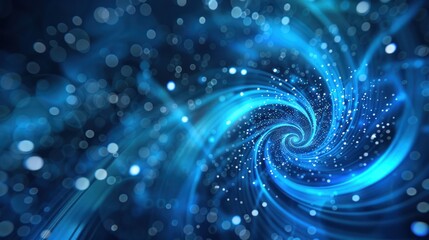 Obraz premium Abstract Blue Spiral with Bokeh