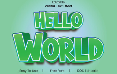 Hello, WorldNew 3d text design font effect.