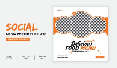 Fast food restaurant business marketing social media post or Flyer or social media post themed today's menu template