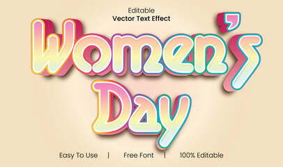 Women day 3d text effects new collections.