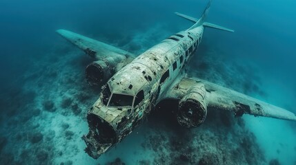 airplane wreckage secrets hidden in the depths blue sea