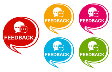 set feedback sign badge icon. evaluation sticker design labels template vector illustration