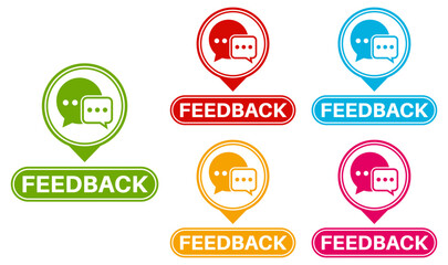 set sign feedback icon. evaluation label template banner design vector illustration