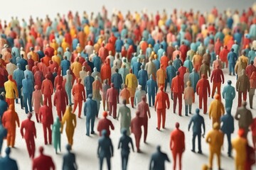 Obraz premium Crowd of Multicolored Miniature Figures