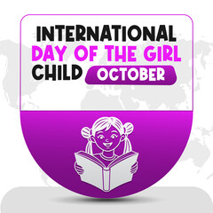 International Day of the Girl Child Vector Empowering and Inspirational Design for Girls' Rights