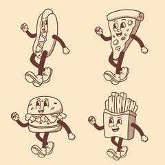 set of food mascot good for mascot design, brand design, logo design, etc