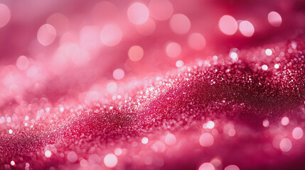 Pink glitter texture abstract background with shimmering details and vibrant hues, creating a luxurious and sparkling effect.