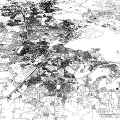 Naklejka premium 3D illustration of city and urban in Bhopal India