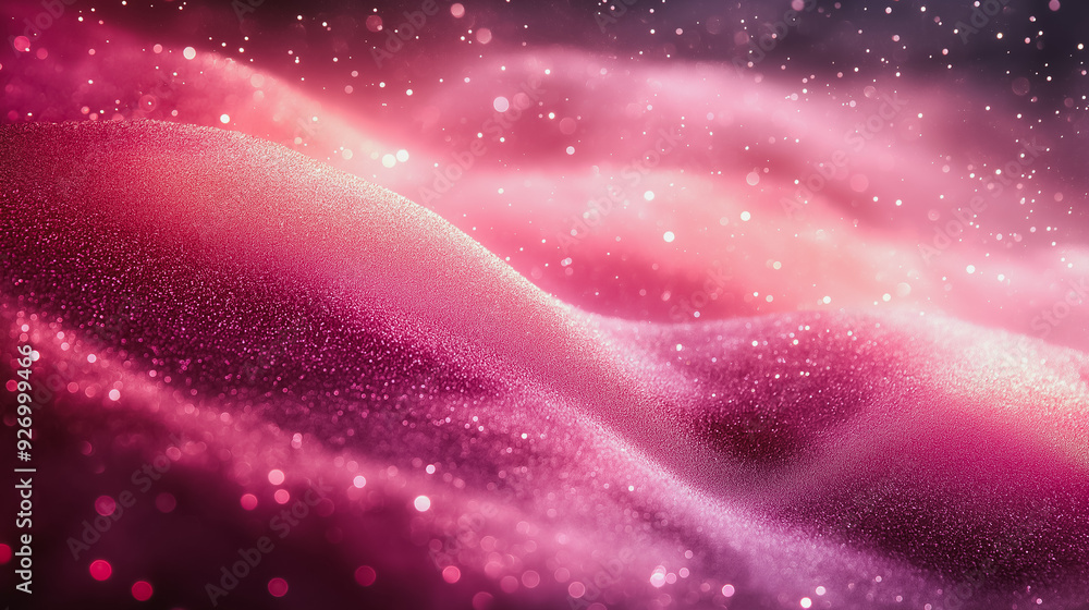 Poster dazzling pink glitter texture in an abstract design, offering a vibrant and captivating visual with 