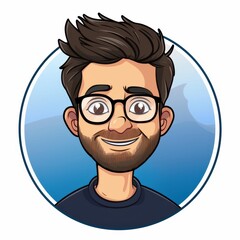 A fun and vibrant cartoonstyle profile image of a man, showcasing a cheerful expression and lively colors.