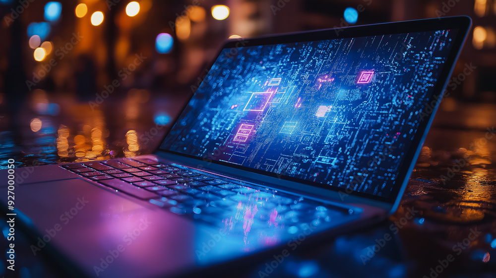 Aufkleber mobile phone and laptop use for data protection and cybersecurity, including privacy security, data 