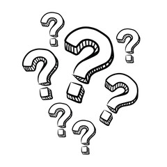 hand drawn doodle question marks
