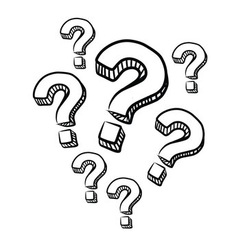 hand drawn doodle question marks

