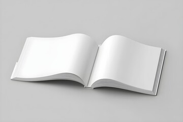 White blank Landscape Magazine Book 3D Mockup