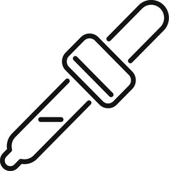 Simple, bold outline of a chemistry pipette dropper, perfect for representing science and experimentation