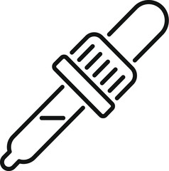 Black outline icon of a pipette, a common tool in laboratories
