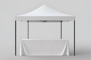 Outdoor Booth Tent with Canopy 3D Blank Mockup