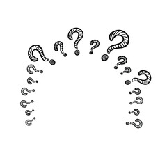 hand drawn doodle question marks
